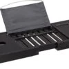 ACAZA Badrekje - Uitschuifbare Bamboe Bad Brug (Min 70 Cm - Max 105cm) - Verstelbare Plank Voor In Bad Met Tablet Houder - Zwart -Badkamer Wijs 1200x492