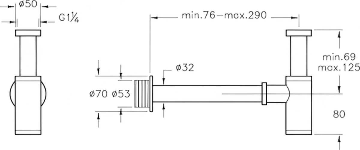 Vitra Wastafel Sifon - Chroom - Mix&Match Fonteinsifon – Inclusief Muurbuis 6 Vitra Wastafel Sifon - Chroom - Mix&Match Fonteinsifon – Inclusief Muurbuis - Afbeelding 4