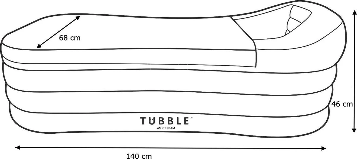 Tubble® Compact - Klein Opblaasbaar Ligbad 140 Cm Lang – Opvouwbaar Bad Voor Volwassenen Tot 170cm - IJsbad Wim Hof Methode - Zitbad - 200L 13 Tubble® Compact - Klein Opblaasbaar Ligbad 140 Cm Lang – Opvouwbaar Bad Voor Volwassenen Tot 170cm - IJsbad Wim Hof Methode - Zitbad - 200L - Afbeelding 11