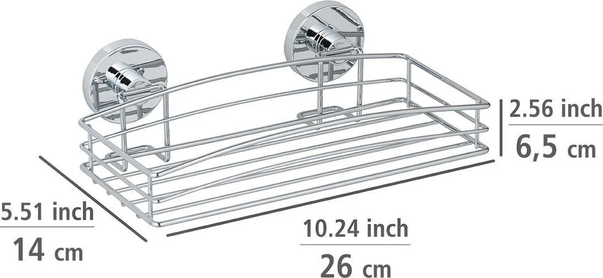 WENKO Vacuum-Loc Doucherek Chroom - Bevestigen Zonder Boren 4 WENKO Vacuum-Loc Doucherek Chroom - Bevestigen Zonder Boren - Afbeelding 2