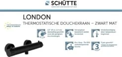 SCHÜTTE London Thermostatische Douchekraan - Hartafstand 150 Mm - Zwart Mat -Badkamer Wijs 1200x558 1