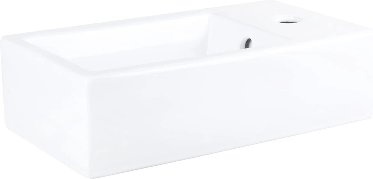 Differnz Force Fonteinset - Wasbak Keramiek - Wit - Rechte Kraan - Mat Zwart - Standaard Greep - 40 X 22 X 11.5 Cm - Met Handdoekrek - Zwart 4 Differnz Force Fonteinset - Wasbak Keramiek - Wit - Rechte Kraan - Mat Zwart - Standaard Greep - 40 X 22 X 11.5 Cm - Met Handdoekrek - Zwart - Afbeelding 2