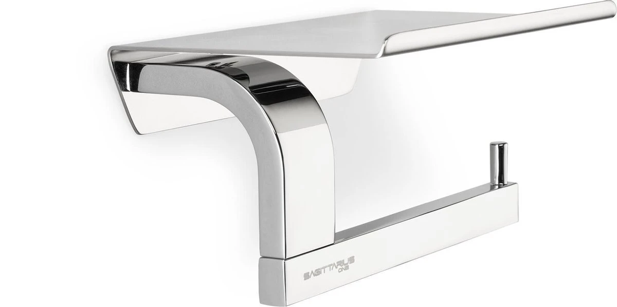 Sagittarius One 160S1 WC Rolhouder | Toiletrolhouder Met Plankje | Gepolijst RVS WC Papier Houder | Toiletpapier Houder 6 Sagittarius One 160S1 WC Rolhouder | Toiletrolhouder Met Plankje | Gepolijst RVS WC Papier Houder | Toiletpapier Houder - Afbeelding 4