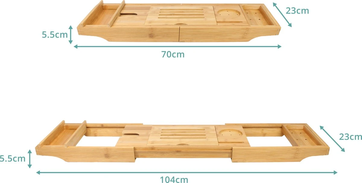 Regno Badplank Voor In Bad - Met Badkussen - Uitschuifbaar En Waterbestendig Badrek - IPad En Glashouder 5 Regno Badplank Voor In Bad - Met Badkussen - Uitschuifbaar En Waterbestendig Badrek - IPad En Glashouder - Afbeelding 3