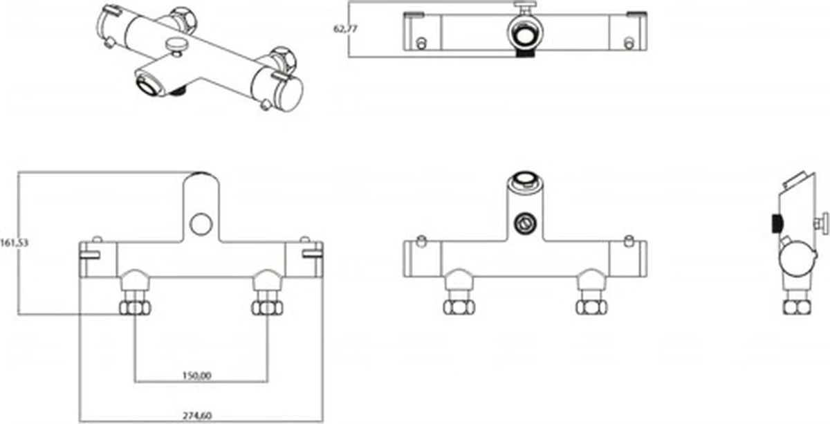 SCHÜTTE London Thermostatische Badkraan - Hartafstand 150 Mm - Chroom 15 SCHÜTTE London Thermostatische Badkraan - Hartafstand 150 Mm - Chroom - Afbeelding 13