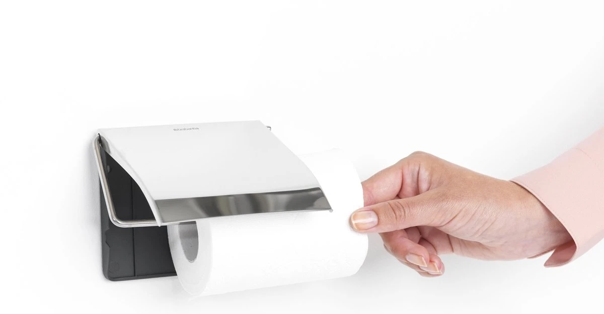 Brabantia ReNew WC Rolhouder - Met Klep - Brilliant Steel 5 Brabantia ReNew WC Rolhouder - Met Klep - Brilliant Steel - Afbeelding 3