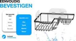 STRICX Doucherekhoek 2 Laags Zwart - Zonder Boren - Zelfklevend Doucherek - Doucherek - Doucherek Voor Badkamer/ Keuken - Doucherek Met Plakstrip - Keukenrek Met Plakstrip - Badrek Douche – Doucherek Hoekvorm - Badkamerrek Douchemandje 14 STRICX Doucherekhoek 2 Laags Zwart - Zonder Boren - Zelfklevend Doucherek - Doucherek - Doucherek Voor Badkamer/ Keuken - Doucherek Met Plakstrip - Keukenrek Met Plakstrip - Badrek Douche – Doucherek Hoekvorm - Badkamerrek Douchemandje -Badkamer Wijs 1200x652