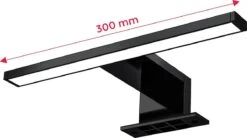 B.K.Licht - LED Spiegellamp - Zwart - Badkamerlamp - Spiegelverlichting - L:30cm - IP44 - 4.000K - 780 Lumen - 5W LED -Badkamer Wijs 1200x669