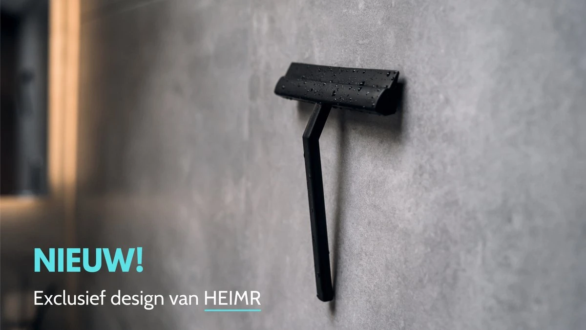 Douchewisser Zwart Met Magneetstrip - Badkamer Accessoires - Raamwisser - Trekker Douche - Silicone - 21cm X 20cm 6 Douchewisser Zwart Met Magneetstrip - Badkamer Accessoires - Raamwisser - Trekker Douche - Silicone - 21cm X 20cm - Afbeelding 4