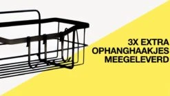 STRICX Doucherek 2 Laags Zwart - Zelfklevend Doucherek Inclusief 3 Ophanghaakjes - Doucherek Voor Badkamer / Keuken - Doucherek Met Plakstrip - Keukenrek Met Plakstrip - Badrek Douche - Kruidenrek Specerijen - Badkamerrek Douchemandje -Badkamer Wijs 1200x675 2