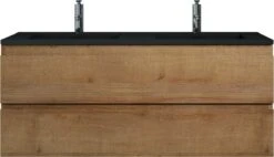 Badkamermeubel Angela 120cm Eiken - Badmeubel Met Zwarte Wastafel -Badkamer Wijs 1200x689 1