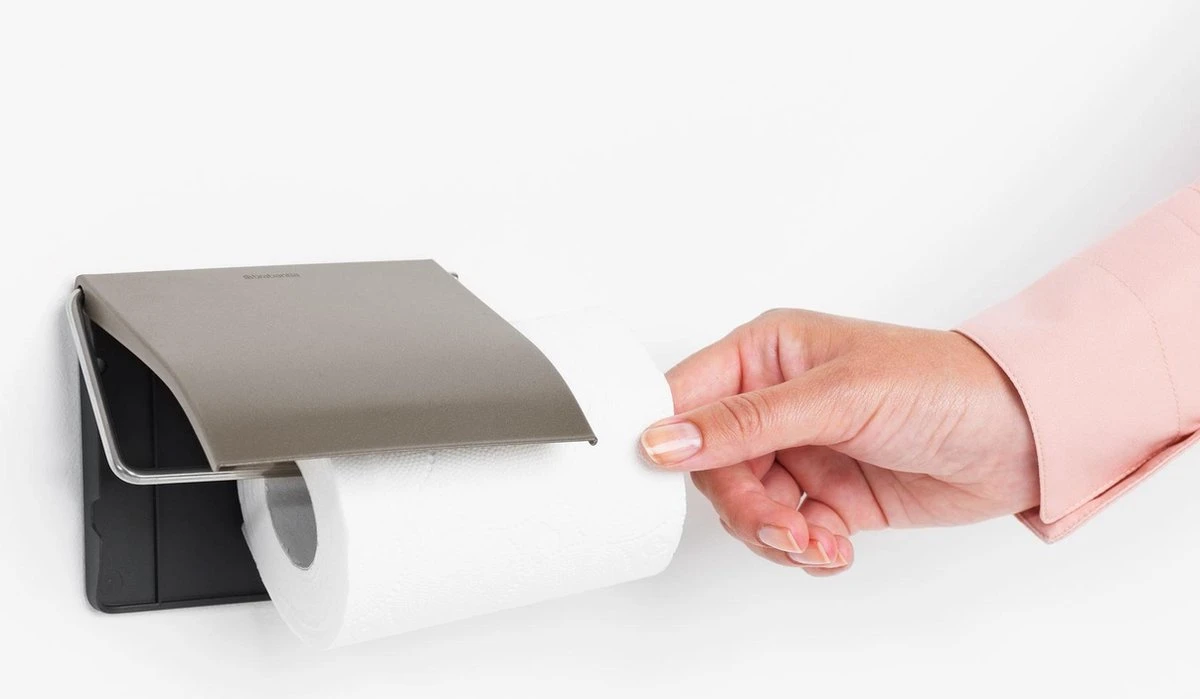 Brabantia ReNew WC Rolhouder - Met Klep - Platinum 11 Brabantia ReNew WC Rolhouder - Met Klep - Platinum - Afbeelding 9