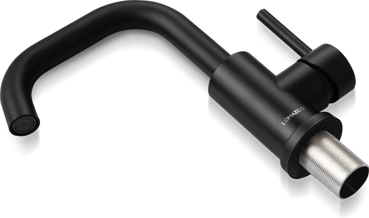 LOMAZOO Wastafelkraan Zwart Pollux - Zwarte Wastafelkraan - Badkamerkraan Zwart - Zwarte Badkamerkraan 11 LOMAZOO Wastafelkraan Zwart Pollux - Zwarte Wastafelkraan - Badkamerkraan Zwart - Zwarte Badkamerkraan - Afbeelding 9