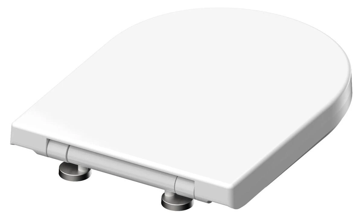 SCHÜTTE WC-Bril 82910 D-SHAPE WHITE - Duroplast - D-vorm - Soft Close - Afklikbaar - RVS-Scharnieren - Gelakt - Wit 5 SCHÜTTE WC-Bril 82910 D-SHAPE WHITE - Duroplast - D-vorm - Soft Close - Afklikbaar - RVS-Scharnieren - Gelakt - Wit - Afbeelding 3