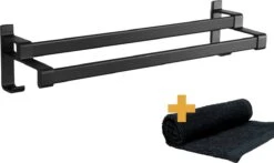 Handdoekrek Dubbele Stang Zonder Boren - Handdoekrek Badkamer - Handdoekhouder - Handdoekstang - Zelfklevend - 60CM - Gratis Handdoek -Badkamer Wijs 1200x716 5