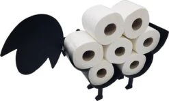 Merkloos Waal© Zwart Schaap Toiletrolhouder - Mat Zwart -Wc Rolhouder - Reserve Rolhouder - Toiletpapier - Vrij Staand - Muur Bevestiging -Badkamer Wijs 1200x718 1