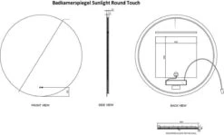 Sunlight - Badkamerspiegel - Rond - 80x80cm - Spiegelverwarming - LED Verlichting - Dimbaar - Touch Sensor -Badkamer Wijs 1200x726