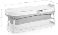 HelloBath Opvouwbaar Zitbad - Bath Bucket - 148cm - 220L - Extra Lang - Incl. Badkussen & Opberghoes -Badkamer Wijs 1200x727