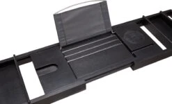 ACAZA Badrekje - Uitschuifbare Bamboe Bad Brug (Min 75 Cm - Max 109cm) - Verstelbare Plank Voor In Bad Met Tablet Houder - Zwart -Badkamer Wijs 1200x729 2