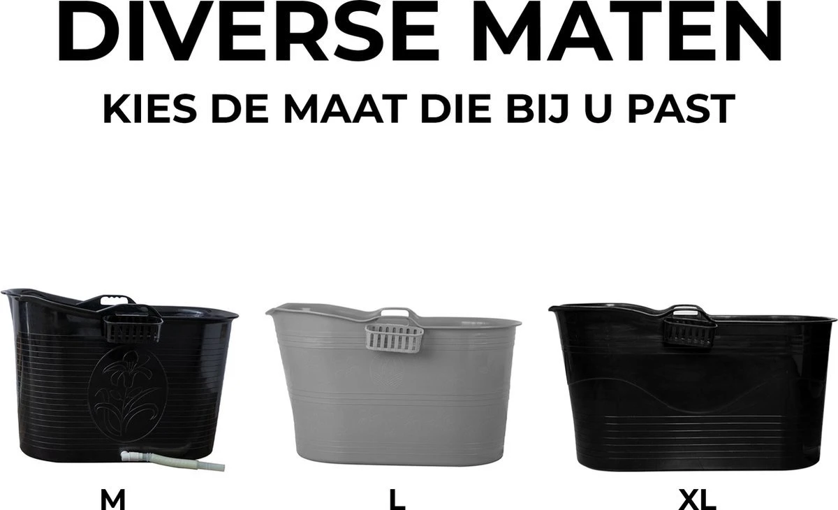 LIFEBATH - Zitbad Mira - Bath Bucket XL - Inclusief Hoofdkussen - 400L - Ligbad 122 Cm - Zwart 9 LIFEBATH - Zitbad Mira - Bath Bucket XL - Inclusief Hoofdkussen - 400L - Ligbad 122 Cm - Zwart - Afbeelding 7