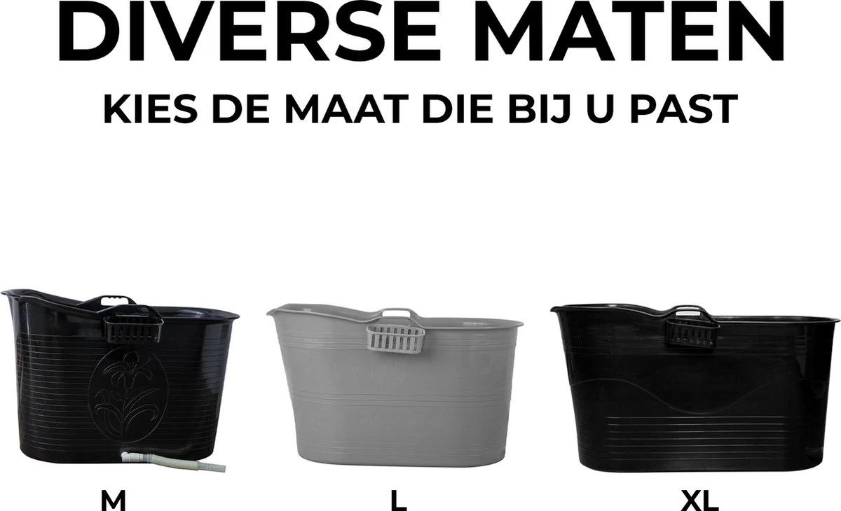 LIFEBATH - Zitbad Mira - Bath Bucket XL - 400L - Ligbad 122 Cm - Zwart 8 LIFEBATH - Zitbad Mira - Bath Bucket XL - 400L - Ligbad 122 Cm - Zwart - Afbeelding 6