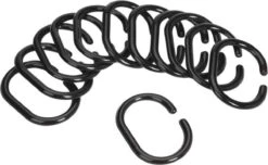 Merkloos Douchegordijn Ringen Set/12 Stuks - Zwart - Ringen Douche Gordijn - Shower Curtain Rings