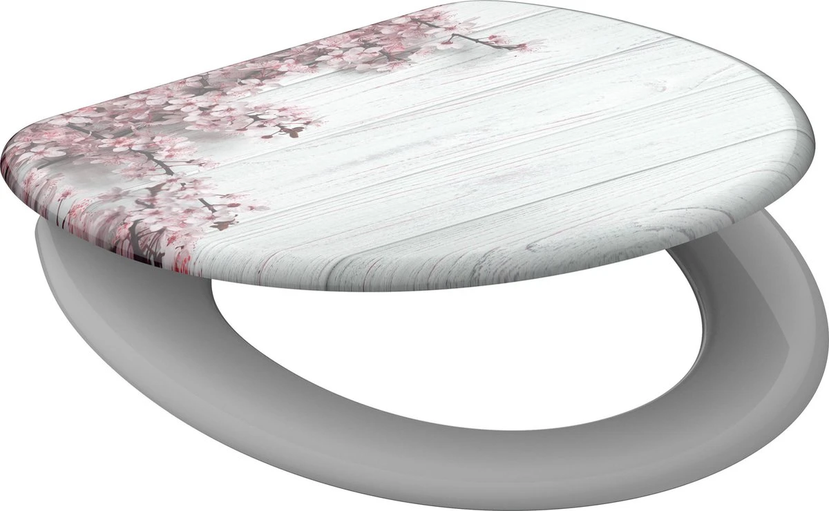 SCHÜTTE WC-Bril 82197 FLOWERS & WOOD - Duroplast - Soft Close - Verchroomde Scharnieren - Decor - 1-zijdige Print 4 SCHÜTTE WC-Bril 82197 FLOWERS & WOOD - Duroplast - Soft Close - Verchroomde Scharnieren - Decor - 1-zijdige Print - Afbeelding 2