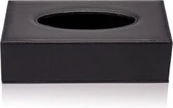 Merkloos Decopatent® Tissue Box Kunstleer - Tissues Tissuedoos - Luxe Doos Voor Servetten - Zakdoekjeshouder - Tissue Box Houder - Zwart -Badkamer Wijs 1200x752 1