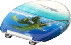 SCHÜTTE WC-Bril 82363 CARRIBEAN - Duroplast - Soft Close - Afklikbaar - RVS-Scharnieren - Decor - 3-zijdige Print -Badkamer Wijs 1200x761 3