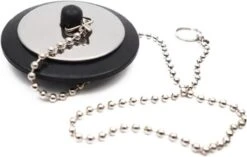 FSW-Products - 1 Stuk - RVS Afvoerstop - Afvoerplug Met Ketting - Zilver - Anti Haar Afvoer Stop - Afvoerstopper - Wastafel - Gootsteen - Spoelbak - Bad - Badkamer - Douchebak - Keuken - Badstop - Haarvanger - Anti Verstopping – Waterstopper
