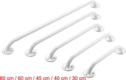 Wandbeugel Wit Metaal 80 Cm. Handgreep / Wandgreep Voor Badkamer / Douche / Toilet. Toiletbeugel / Badgreep / Douchegreep -Badkamer Wijs 1200x764