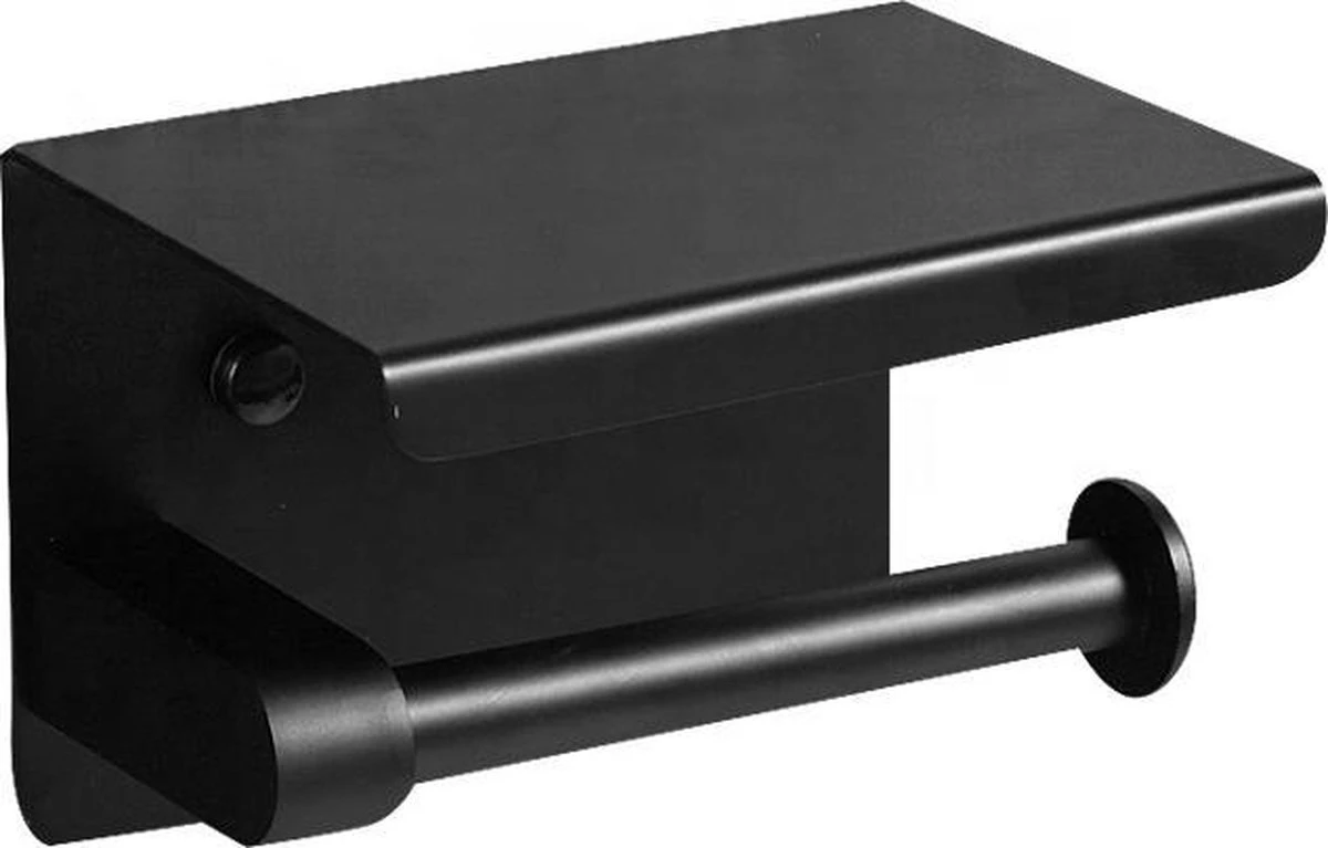 Merkloos TOJ Toiletrolhouder Met Plankje - WC Rolhouder - Toiletrolhouder Zwart - Planchet Badkamer Zwart - Toiletrolhouder - RVS 3 Merkloos TOJ Toiletrolhouder Met Plankje - WC Rolhouder - Toiletrolhouder Zwart - Planchet Badkamer Zwart - Toiletrolhouder - RVS