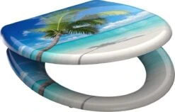 SCHÜTTE WC-Bril 82363 CARRIBEAN - Duroplast - Soft Close - Afklikbaar - RVS-Scharnieren - Decor - 3-zijdige Print -Badkamer Wijs 1200x768 3