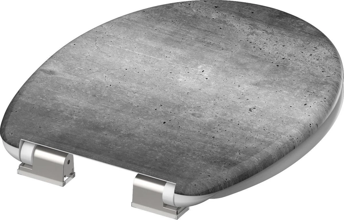 SCHÜTTE WC-Bril 82155 INDUSTRIAL GREY - Duroplast - Soft Close - Verchroomde Scharnieren - Decor - 1-zijdige Print 5 SCHÜTTE WC-Bril 82155 INDUSTRIAL GREY - Duroplast - Soft Close - Verchroomde Scharnieren - Decor - 1-zijdige Print - Afbeelding 3