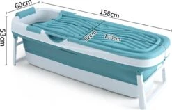 Livista® - Opvouwbaar XXL Bad - Blauw - Zitbad - Inklapbaar - Bath Bucket - 158 CM LANG - XXL - Incl. Onderwater LED Lichten En Rugkussen -Badkamer Wijs 1200x770 3