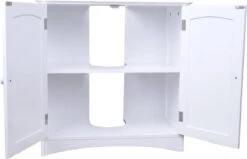 Wastafelkast - Badkamermeubel Met Uitsparing - 60 X 60 X 30 Cm - Wit - Badkamerkast -Badkamer Wijs 1200x771