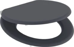 SCHÜTTE WC-Bril 80104 SPIRIT ANTHRAZIT - MDF-Hout - Soft Close - Verchroomde Scharnieren - Gelakt - Gesatineerd Antraciet -Badkamer Wijs 1200x772