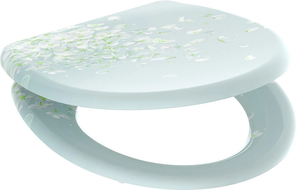SCHÜTTE WC-Bril 82381 FLOWER IN THE WIND - Duroplast - Soft Close - Afklikbaar - RVS-Scharnieren - Decor - 3-zijdige Print 4 SCHÜTTE WC-Bril 82381 FLOWER IN THE WIND - Duroplast - Soft Close - Afklikbaar - RVS-Scharnieren - Decor - 3-zijdige Print - Afbeelding 2