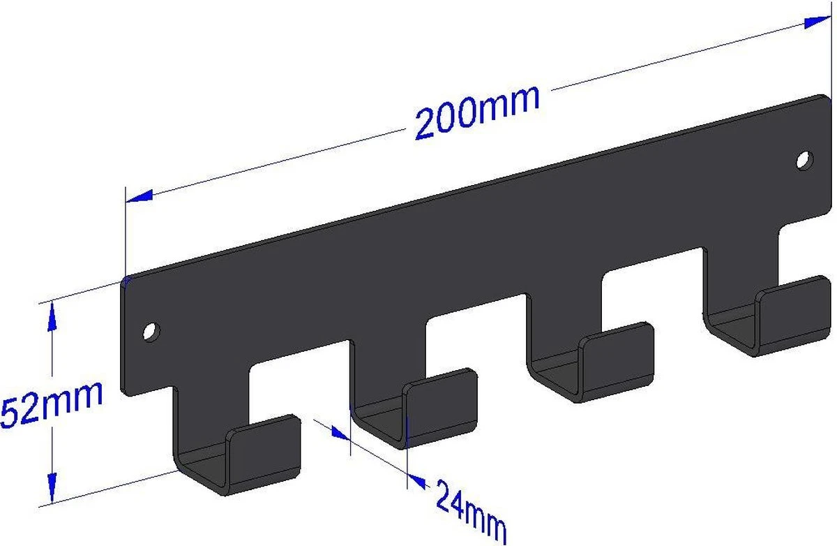 Marcellis - Industriële Handdoekhaak - Ophanghaak - 4 Haken - Mat Zwart - Staal - Metaal - Incl. Bevestigingsmateriaal 5 Marcellis - Industriële Handdoekhaak - Ophanghaak - 4 Haken - Mat Zwart - Staal - Metaal - Incl. Bevestigingsmateriaal - Afbeelding 3