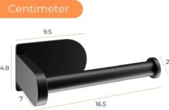 Nevana Toiletrolhouder - WC Rolhouder - Toiletpapier - Papier Rol Houder - Zelfklevend - Zonder Boren - Zwart - RVS -Badkamer Wijs 1200x784 1