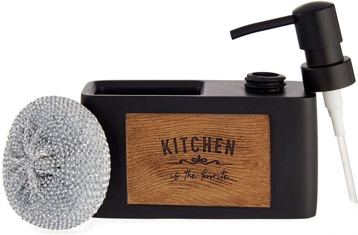 Arte Regal Zeeppompje Met Houder Kunststof/hout Zwart 15 X 6 X 13 Cm 4 Arte Regal Zeeppompje Met Houder Kunststof/hout Zwart 15 X 6 X 13 Cm - Afbeelding 2