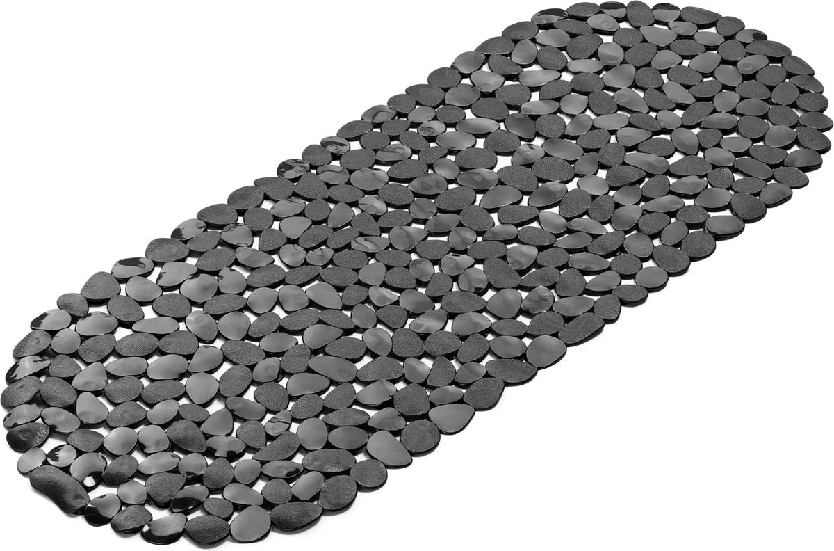 Navaris Badmat Anti-slip Voor Badkuip - Langwerpige Douchemat 99 X 39 Cm Met Steenmotief - Stijlvolle Badkuipmat Met Zuignappen - Zwart 5 Navaris Badmat Anti-slip Voor Badkuip - Langwerpige Douchemat 99 X 39 Cm Met Steenmotief - Stijlvolle Badkuipmat Met Zuignappen - Zwart - Afbeelding 3