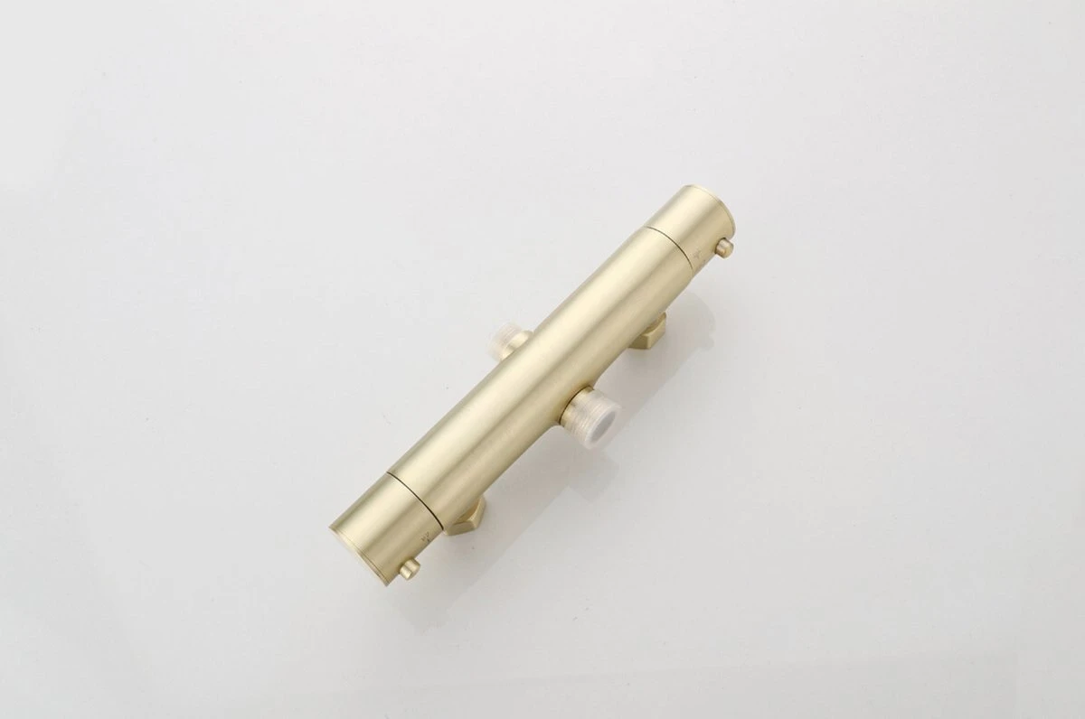 Wesseling & Bos Doucheset - Regendouche Mat Goud Geborsteld - Doucheset Met Thermostaatkraan - Atlanta 10 Wesseling & Bos Doucheset - Regendouche Mat Goud Geborsteld - Doucheset Met Thermostaatkraan - Atlanta - Afbeelding 8