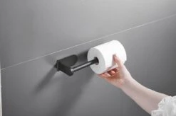 Nevana Toiletrolhouder - WC Rolhouder - Toiletpapier - Papier Rol Houder - Zelfklevend - Zonder Boren - Zwart - RVS -Badkamer Wijs 1200x799 9