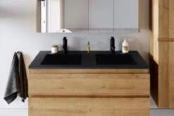 Badkamermeubel Angela 120cm Eiken - Badmeubel Met Zwarte Wastafel -Badkamer Wijs 1200x800 117