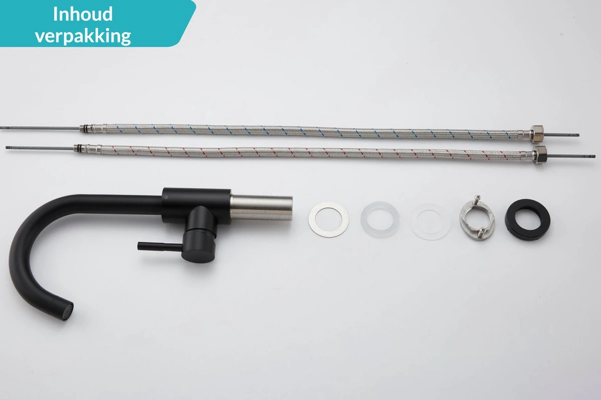 Wastafelkraan Zwart - Keukenkraan - Kraan - Badkamerkraan 7 Wastafelkraan Zwart - Keukenkraan - Kraan - Badkamerkraan - Afbeelding 5