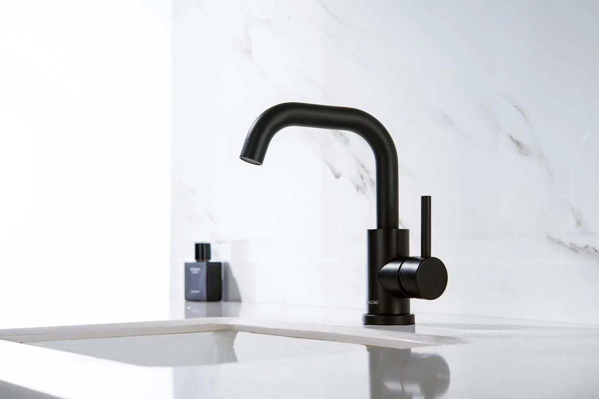 LOMAZOO Wastafelkraan Zwart Pollux - Zwarte Wastafelkraan - Badkamerkraan Zwart - Zwarte Badkamerkraan 6 LOMAZOO Wastafelkraan Zwart Pollux - Zwarte Wastafelkraan - Badkamerkraan Zwart - Zwarte Badkamerkraan - Afbeelding 4