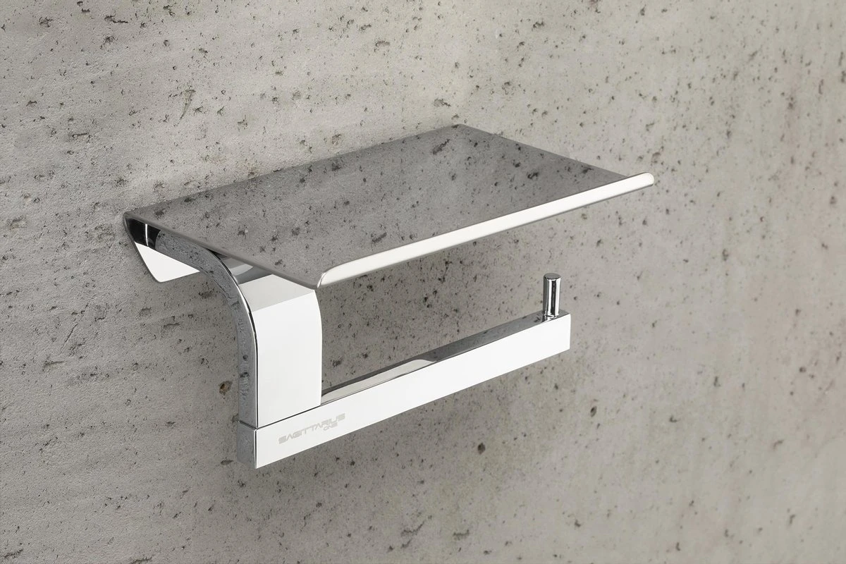 Sagittarius One 160S1 WC Rolhouder | Toiletrolhouder Met Plankje | Gepolijst RVS WC Papier Houder | Toiletpapier Houder 4 Sagittarius One 160S1 WC Rolhouder | Toiletrolhouder Met Plankje | Gepolijst RVS WC Papier Houder | Toiletpapier Houder - Afbeelding 2