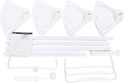 Merkloos Telescopisch Douche Rek Met 4 Lagen - Verstelbaar Bad / Douche Hoekrek Opbergrek - Uitschuifbaar Van 85-305 Cm - Wit -Badkamer Wijs 1200x806