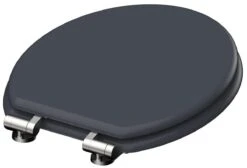 SCHÜTTE WC-Bril 80104 SPIRIT ANTHRAZIT - MDF-Hout - Soft Close - Verchroomde Scharnieren - Gelakt - Gesatineerd Antraciet -Badkamer Wijs 1200x815